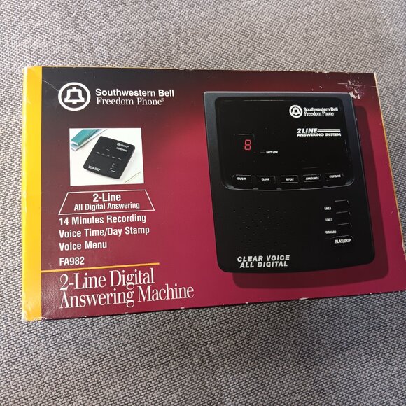 Vtg Southwestern Bell Freedom Phone (FA982) 2-Line Digital Answering Machine - Picture 7 of 16